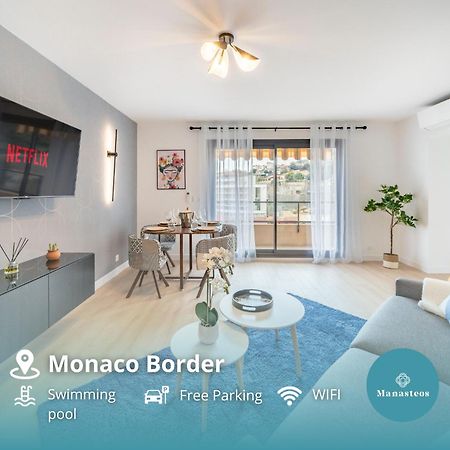 博索莱伊5mn Monaco - Vue mer - Parking - Piscine - BB公寓 外观 照片