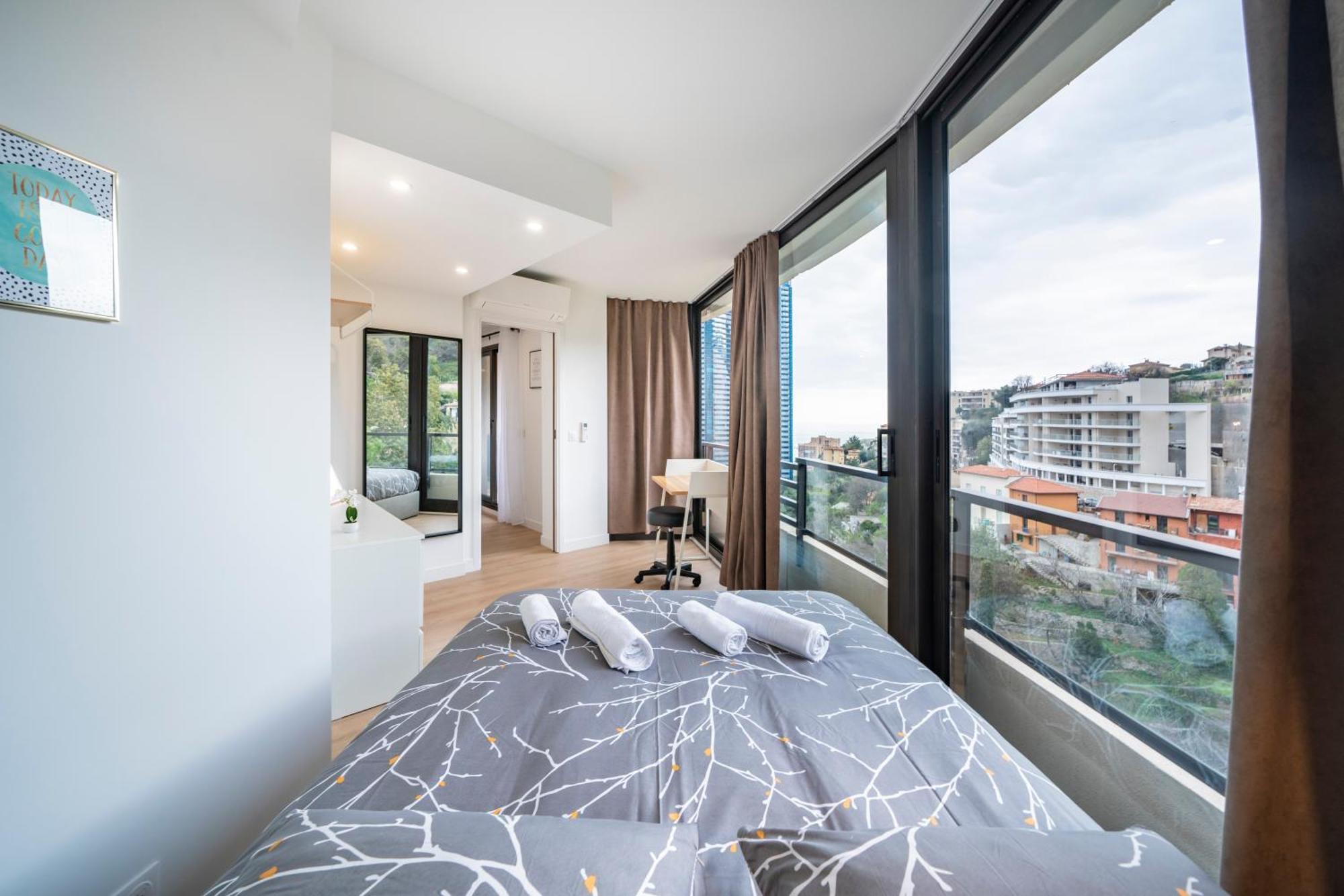 博索莱伊5mn Monaco - Vue mer - Parking - Piscine - BB公寓 外观 照片